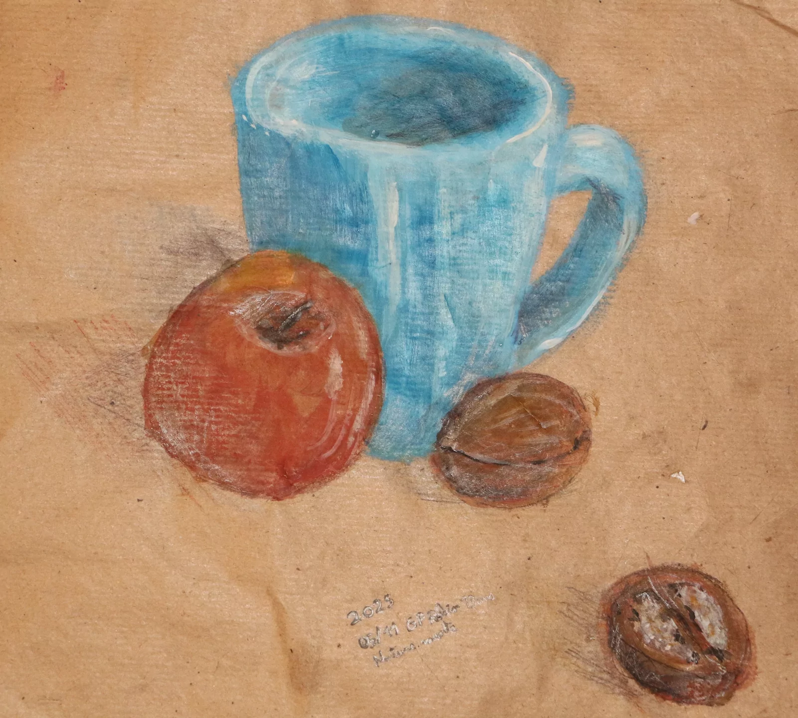 Silence d’automne — Acrylique sur papier kraft