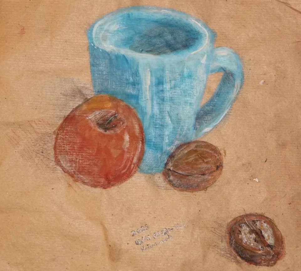 Silence d’automne — Acrylique sur papier kraft